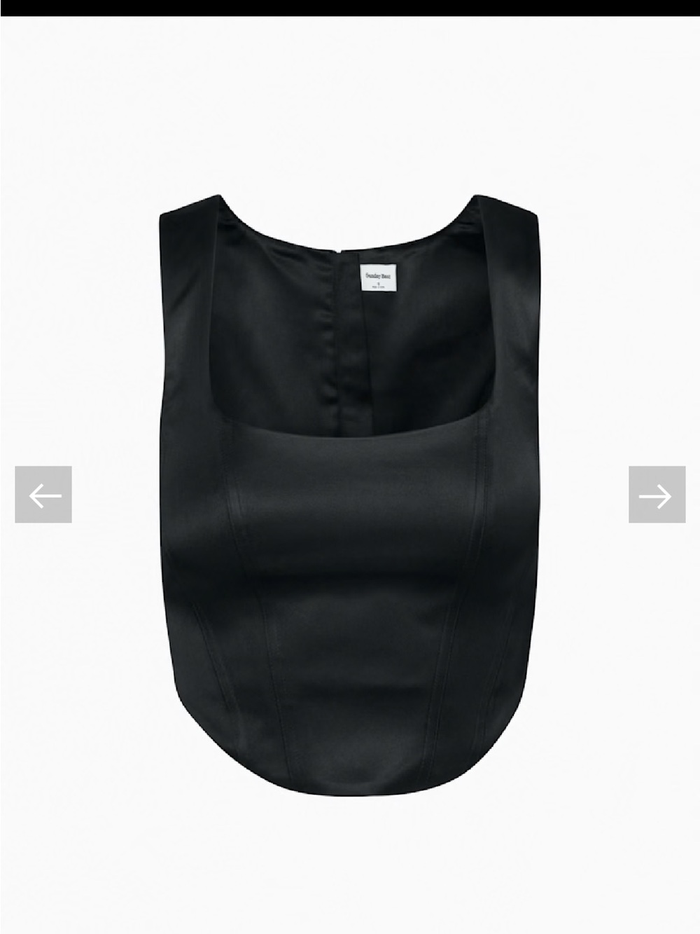 Aritzia Black Satin Bustier Top Sundays Best